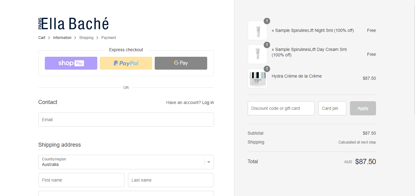How to apply Ella Bache coupon code
